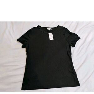 Elegant Black Short Sleeve Women's Tee